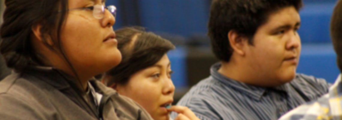 Native American students in a classroom at Walatowa High Charter School